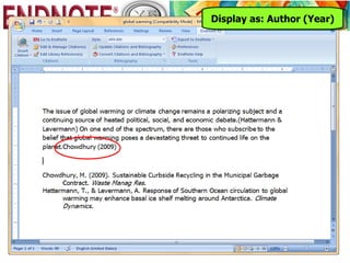 Display as: Author (Year)
 