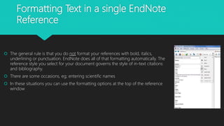 End note x7 training | PPTX