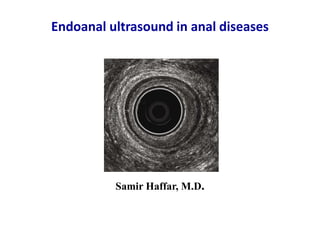 Endoanal ultrasound in anal diseases
Samir Haffar, M.D.
 