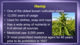 Purdue University & Mr. Fred A. Miler, botanist to Eli Lilly
& Co. partner for “medicinal extract of Hemp (CBD)
Research,”...