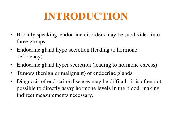 Endocrine Disorder Chart
