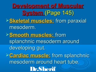 Development of Endocrine glands & Muscles (Special Embryology)
