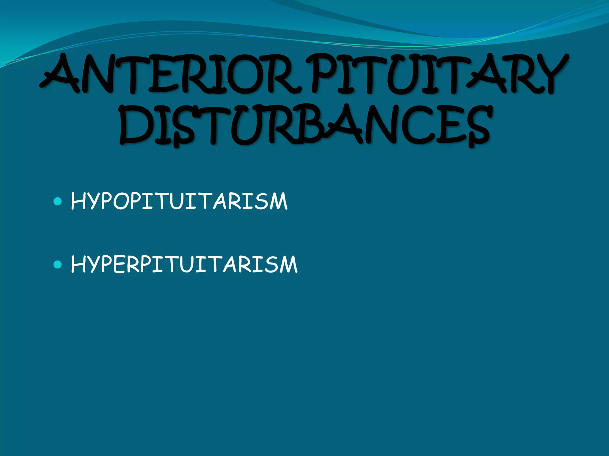HORMONE REGULATIONNEGATIVE FEEDBACK MECHANISMCHANGING OF BLOOD LEVELS OF CERTAIN SUBSTANCES (e..g CALCIUM & GLUCOSE)RHYTHMIC PATTERNS OF SECRETION 	(e.g.  CORTISOL, FEMALE REPRODUCTIVE HORMONES)AUTONOMIC & C.N.S. CONTROL(PITUITARY-HYPOTHALAMIC AXIS, 				ADRENAL MEDULLA HORMONES)