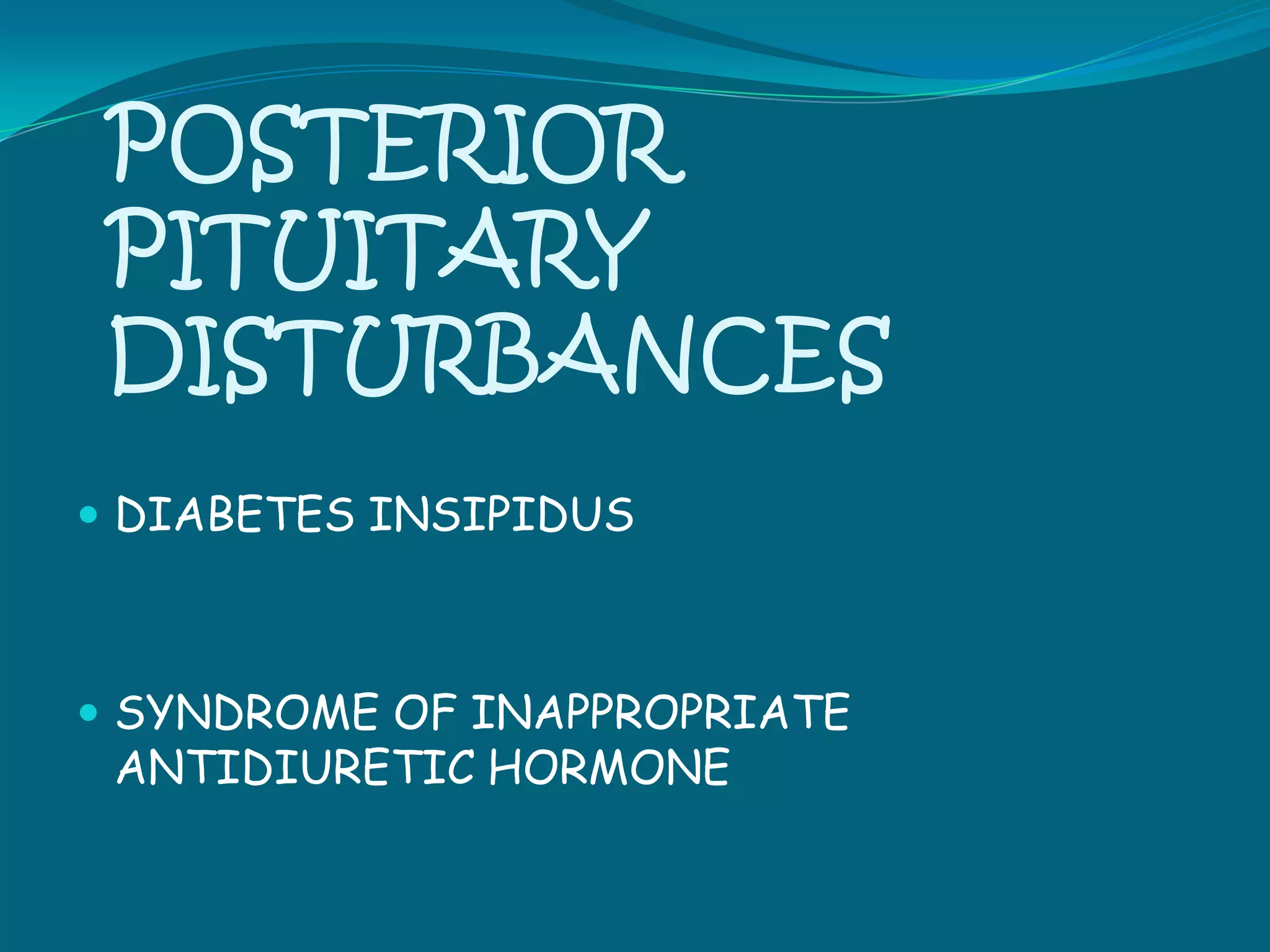 Hypopituitarism:Clinical ManifestationsHypo-thermia, -glycemia, -tensionLoss of vision, strength, libido, & secondary sexual  characteristics