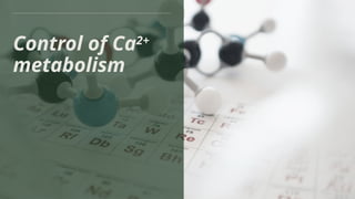 Control of Ca2+
metabolism
 