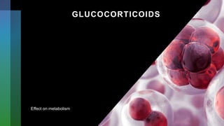 GLUCOCORTICOIDS
Effect on metabolism
 