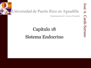 Universidad de Puerto Rico en Aguadilla
Departamento de Ciencias Naturales
JoséA.Cardé-Serrano
Capítulo 18
Sistema Endocrino
 