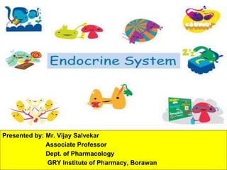 Presented by: Mr. Vijay Salvekar
Associate Professor
Dept. of Pharmacology
GRY Institute of Pharmacy, Borawan
 