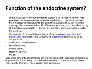 Comprehensive Overview of the Endocrine System: Glands, Hormones, and ...