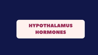 HYPOTHALAMUS
HORMONES
 