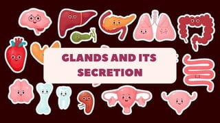 GLANDS AND ITS
SECRETION
 