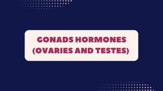 GONADS HORMONES
(OVARIES AND TESTES) ﻿
 