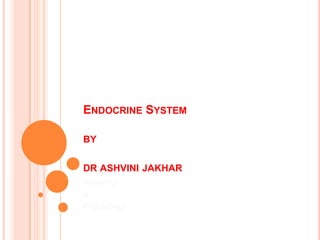 Endocrine Systembydrashvinijakhar Anatomy & Physiology 