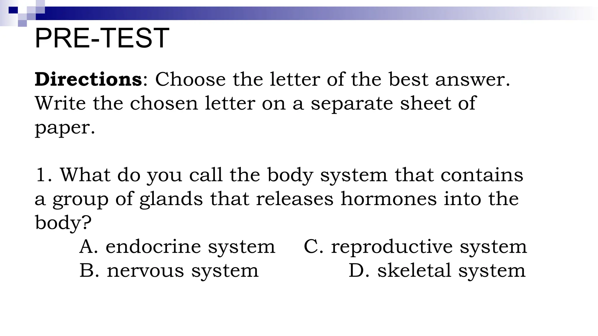 endocrine system quarter 3 Module 1 lesson | PPTX