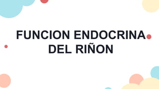 FUNCION ENDOCRINA
DEL RIÑON
 