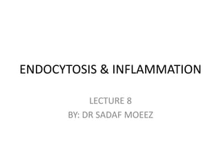ENDOCYTOSIS & INFLAMMATION
LECTURE 8
BY: DR SADAF MOEEZ
 
