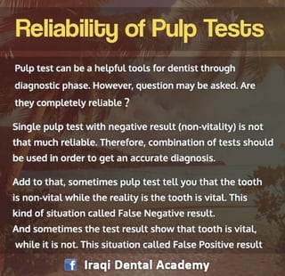 Endodontic Diagnosis: Pulp Vitality Tests