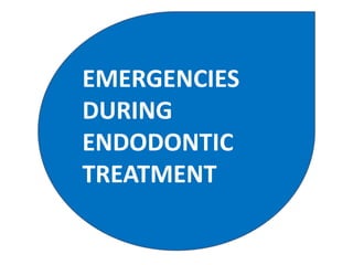 EMERGENCIES
DURING
ENDODONTIC
TREATMENT
 