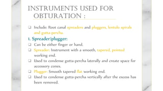 Obturation Instruments endodontic instrument.pdf endodontics instruments | PDF