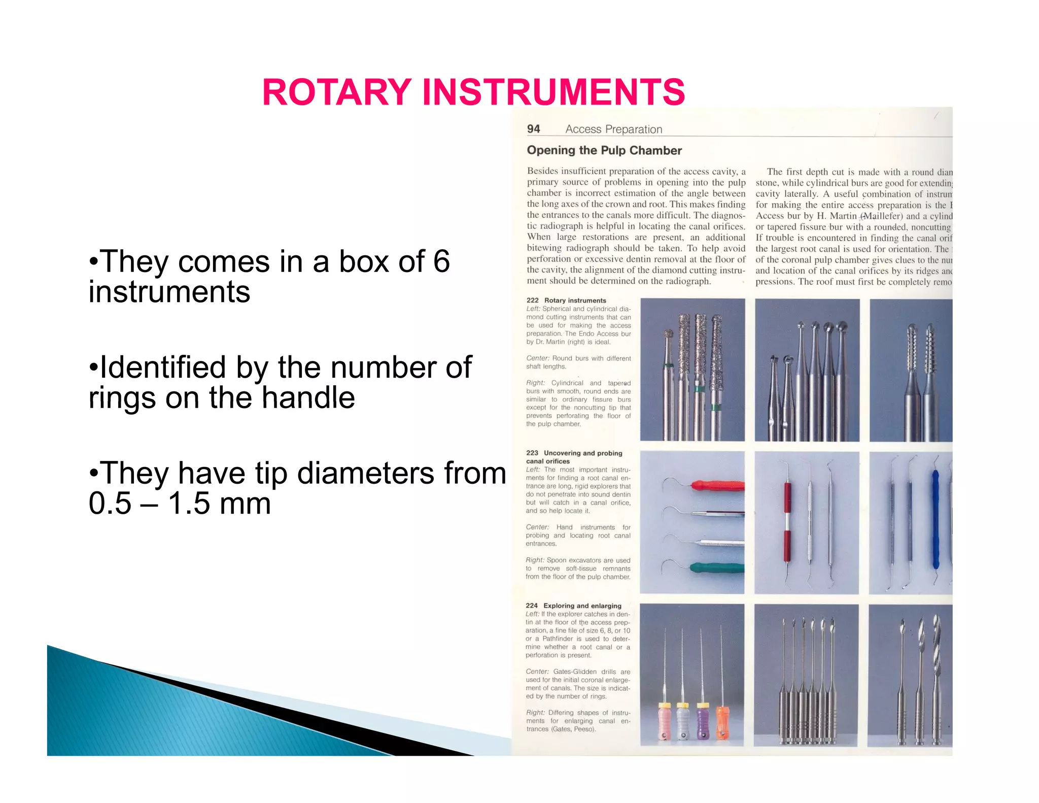 Endodontic instruments
