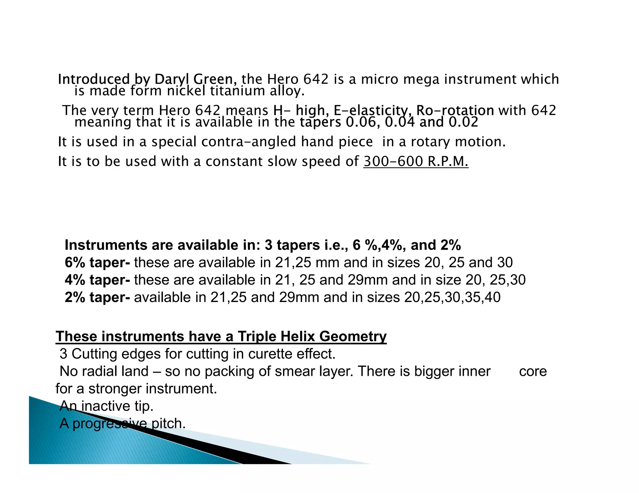 Endodontic instruments