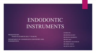 ENDODONTIC INSTRUMENTS.pptx ss,niti , different generations | PPTX
