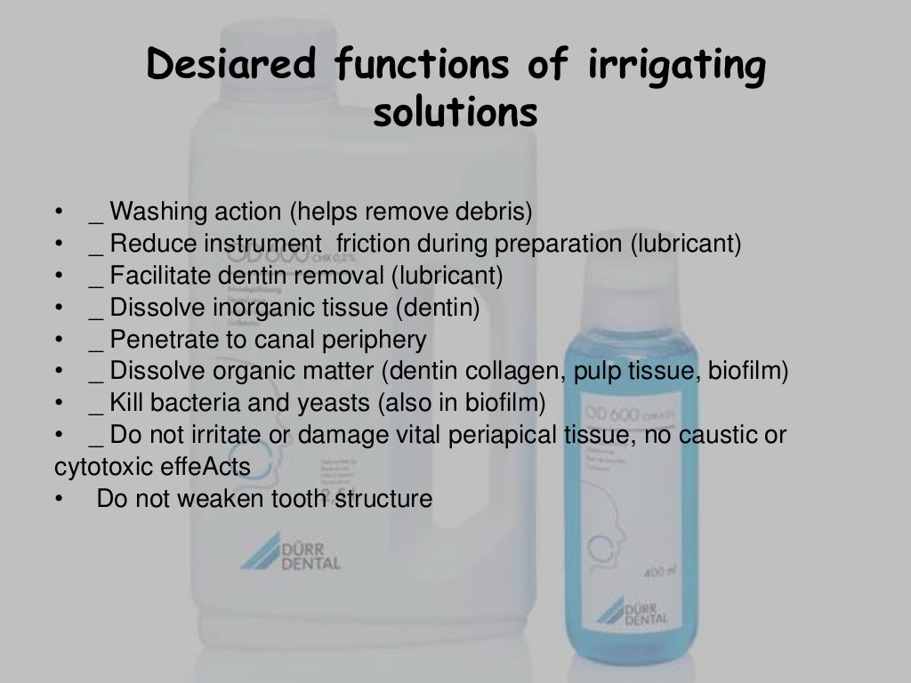 Endodontic irrigants pres
