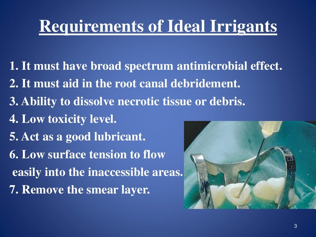 Endodontic irrigating solutions