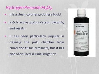 H2o2 Irrigant Endodontic irrigation | PPT