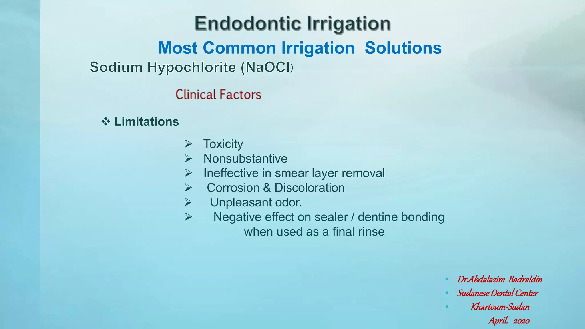Endodontic irrigation 1 | PPT