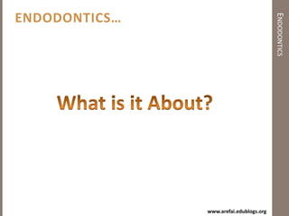 Endodontics…EndodonticsWhat is it About?