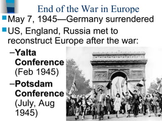 The End of World War II: Conferences, Cold War Origins, and Postwar ...