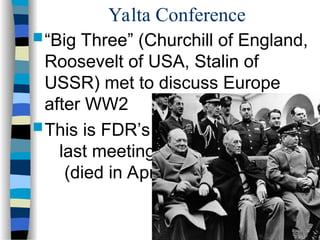 The End of World War II: Conferences, Cold War Origins, and Postwar ...