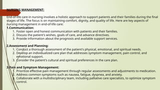 END OF LIFE CARE PPT in relation with onco | PPTX