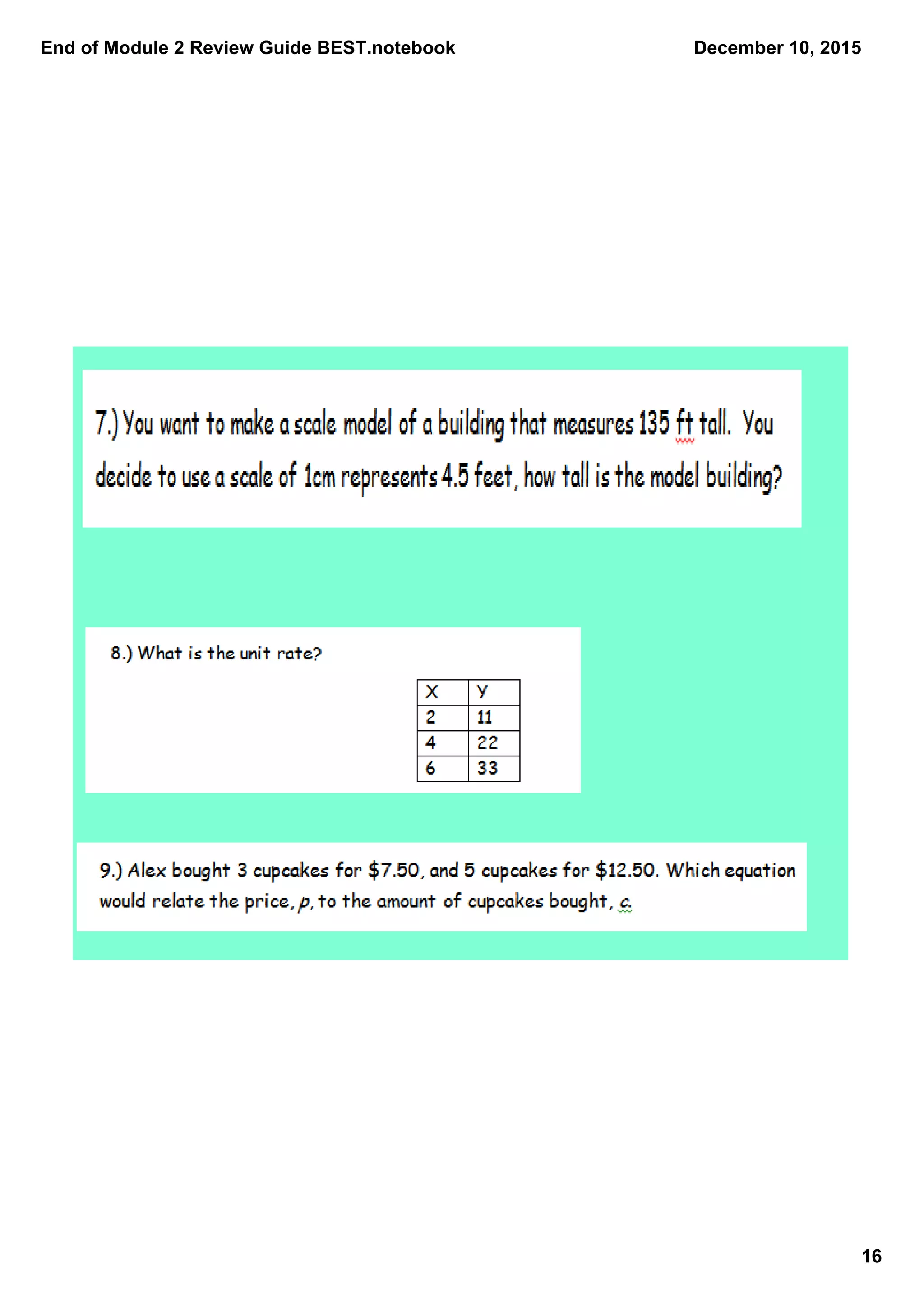 End of Module 2 Review Guide BEST.notebook
16
December 10, 2015
 