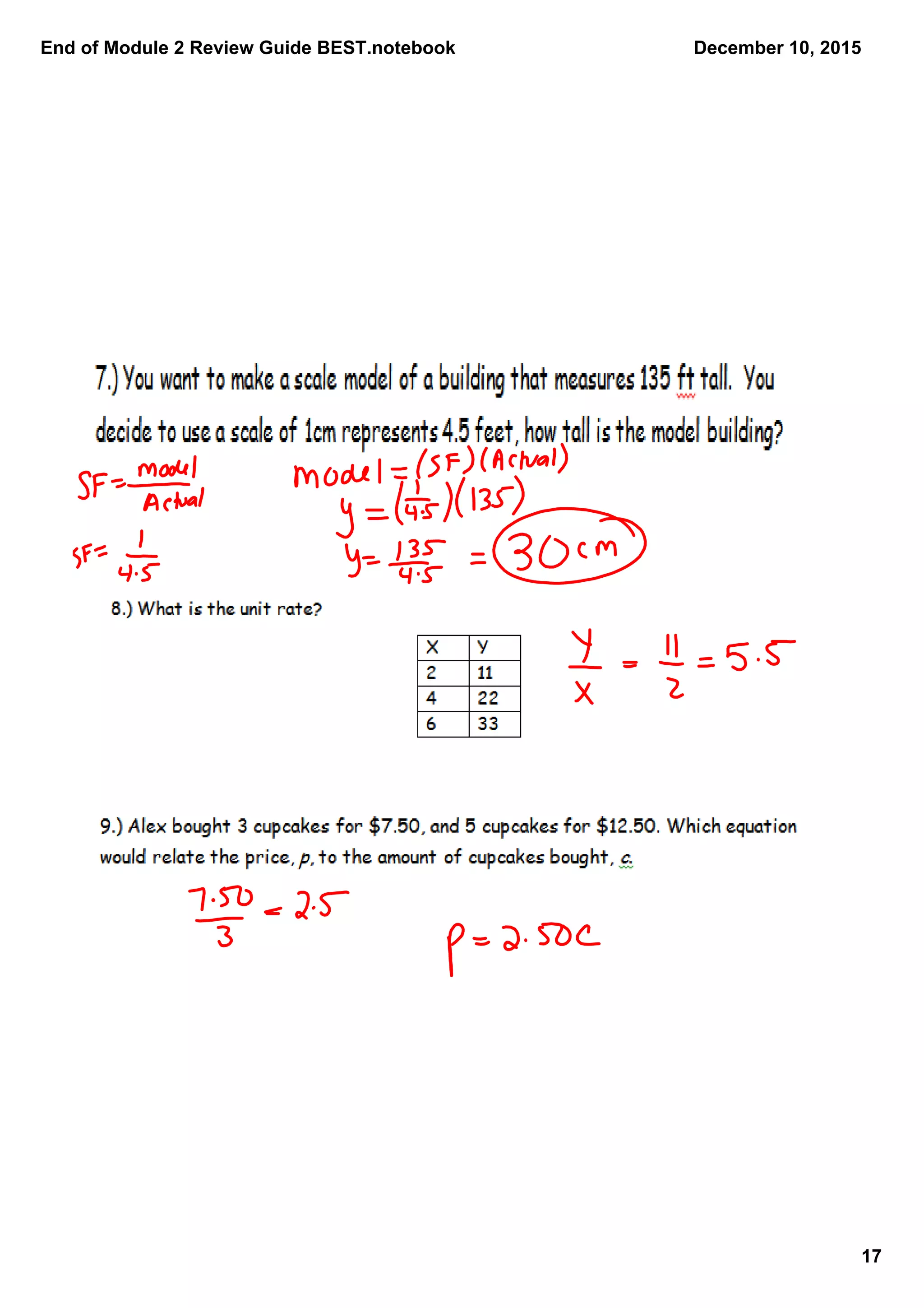 End of Module 2 Review Guide BEST.notebook
17
December 10, 2015
 