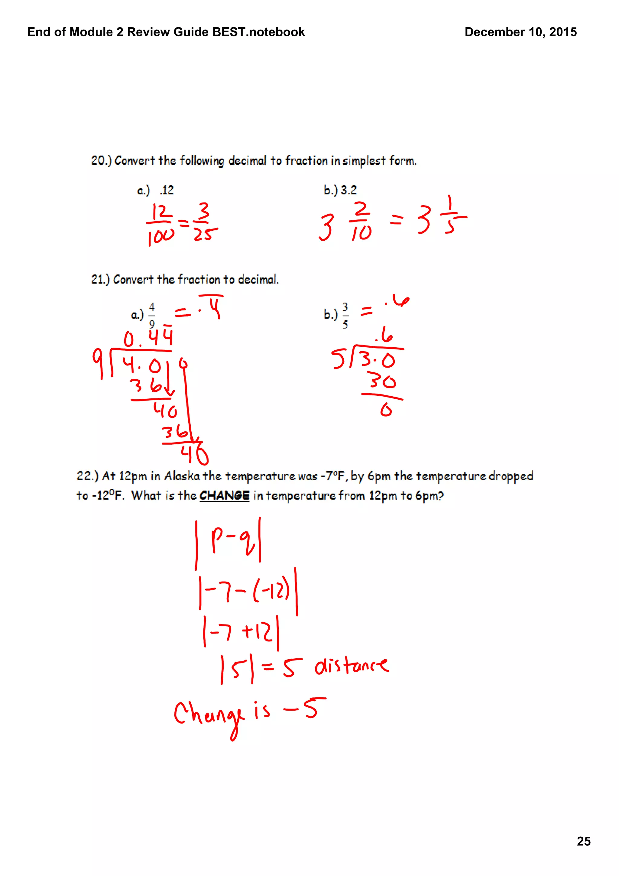 End of Module 2 Review Guide BEST.notebook
25
December 10, 2015
 