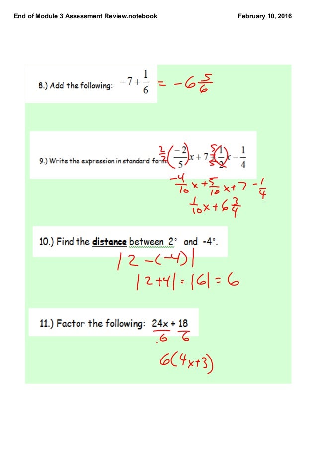 inverse 5/9 of multiplicative of assessment module 3 End review