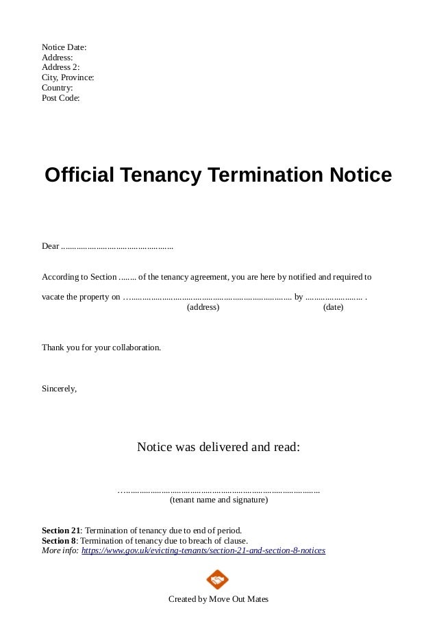 end of tenancy letter template from landlord to tenant 1 638