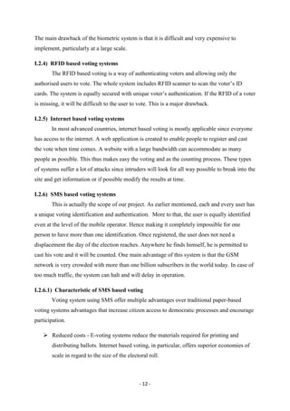 End of year project report on remote sms based voting system by fomagha ...