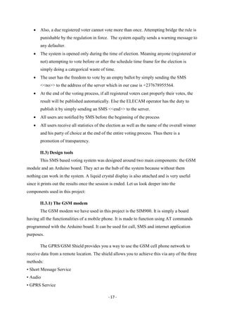 End of year project report on remote sms based voting system by fomagha ...