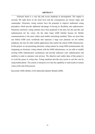 End of year project report on remote sms based voting system by fomagha ...