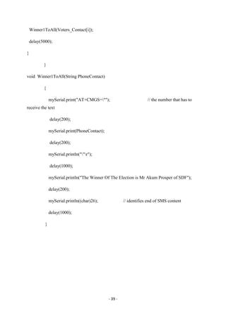 End of year project report on remote sms based voting system by fomagha ...