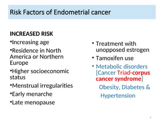 ENDOMETRIAL CANCER introduction, to management | PPT
