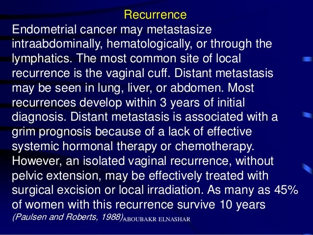 endometrial cancer Endometrial cancer is a type of uterine cancer that involves the lining of the uterus (the endometrium) in the united states, endometrial cancer is the most co. endometrial cancer Endometrial cancer is a type of uterine cancer that involves the lining of the uterus (the endometrium) in the united states, endometrial cancer is the most co.