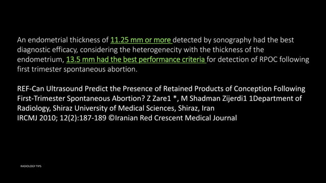 Endometrial thickness and rpoc | PPTX
