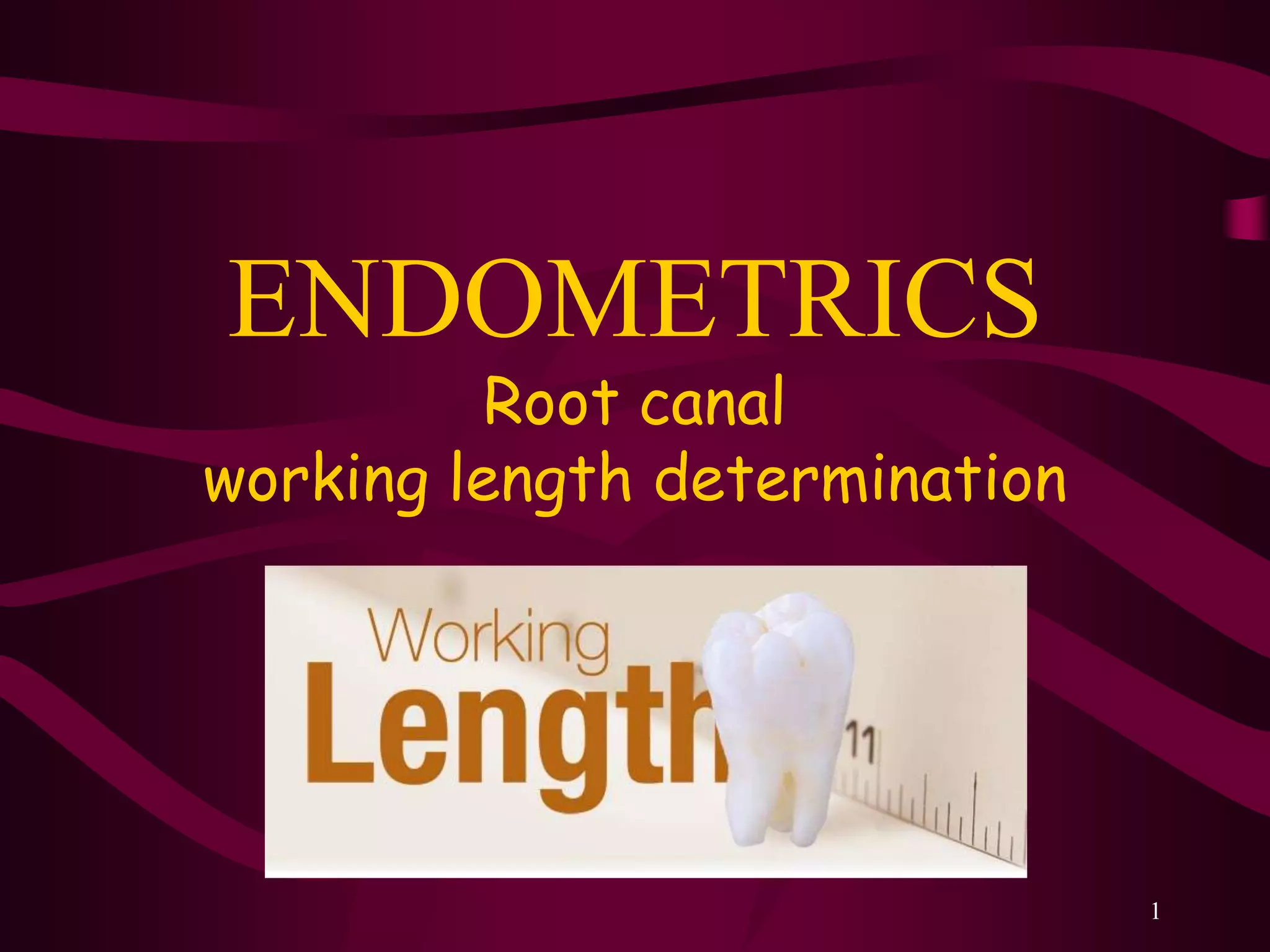 working length estimation in endodontic PPT