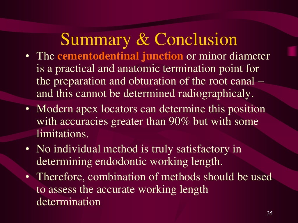 working length estimation in endodontic