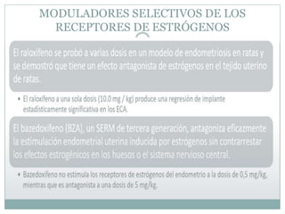 MODULADORES SELECTIVOS DE LOS
RECEPTORES DE ESTRÓGENOS
 