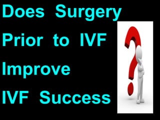 Does Surgery
Prior to IVF
Improve
IVF Success
 